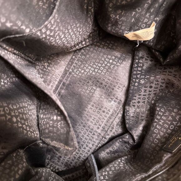 Kate Spade New York Larchmont Avenue Leather Penny Large Tote Color Black Used - Picture 9 of 13